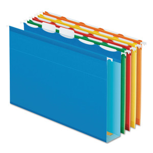 Pendaflex Ready-Tab Extra Capacity Reinforced Colored Hanging Folders, Letter Size, 1/5-Cut Tabs, Assorted Colors, 20/Box View Product Image