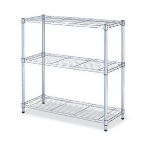 Alera Residential Wire Shelving, Three-Shelf, 36w x 14d x 36h, Silver View Product Image