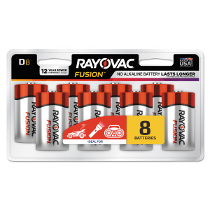 Rayovac Fusion Advanced Alkaline D Batteries, 8/Pack (RAY8138LTFUSK) View Product Image