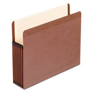 Pendaflex Premium Reinforced Expanding File Pockets, 7" Expansion, Letter Size, Red Fiber, 5/Box View Product Image