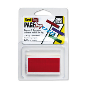 Redi-Tag Removable/Reusable Page Flags, Red, 300/Pack (RTG20022) View Product Image