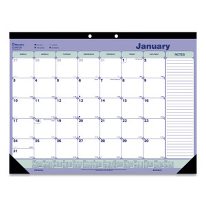 Blueline Monthly Desk Pad Calendar, 21.25 x 16, White/Blue/Green Sheets, Black Binding, Black Corners, 12-Month (Jan to Dec): 2024 View Product Image