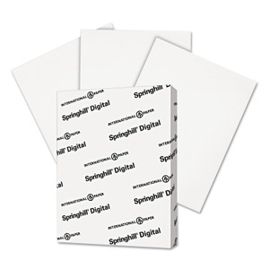 Springhill Digital Index White Card Stock, 92 Bright, 90 lb Index Weight, 8.5 x 11, White, 250/Pack View Product Image