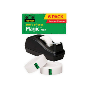 Scotch Magic Tape Desktop Dispenser Value Pack, 1" Core, 0.75" x 83.33 ft, Clear (MMM810C40BK) View Product Image