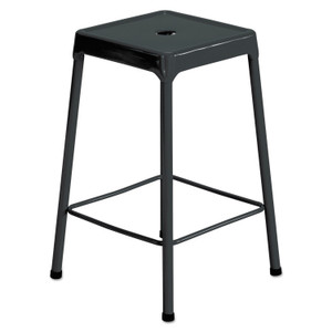 Safco Counter-Height Steel Stool, Backless, Supports Up to 250 lb, 25" Seat Height, Black View Product Image