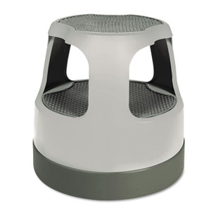 Cramer Scooter Stool, Round, 2-Step, Step and Lock Wheels, 300 lb Capacity, 15" Working Height, Gray (CRA50011PK82) View Product Image