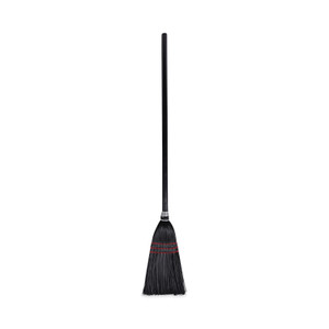 Boardwalk Flag Tipped Poly Lobby Brooms, Flag Tipped Poly Bristles, 38" Overall Length, Natural/Black, 12/Carton (BWK951BP) View Product Image