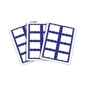 C-Line Laser Printer Name Badges, 3 3/8 x 2 1/3, White/Blue, 200/Box (CLI92365) View Product Image