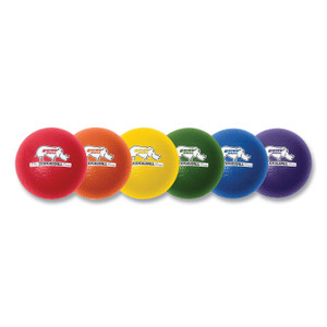 Champion Sports Rhino Skin Dodge Ball Set, 6" Diameter, Assorted Colors, 6/Set View Product Image
