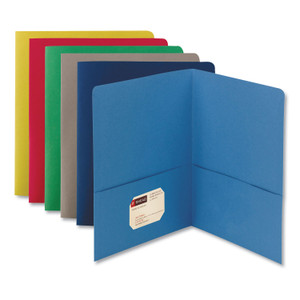 Smead Two-Pocket Folder, Textured Paper, 100-Sheet Capacity, 11 x 8.5, Assorted, 25/Box (SMD87850) View Product Image