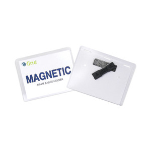 C-Line Magnetic Name Badge Holder Kit, Horizontal, 4w x 3h, Clear, 20/Box View Product Image