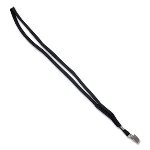 Advantus Deluxe Lanyards, Metal Clip Fastener, 36" Long, Black, 24/Box View Product Image