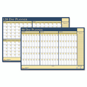 AbilityOne 7520012074059, SKILCRAFT 90-Day/120-Day Reversible/Erasable Flexible Planner, 36 x 24, White/Yellow/Blue Sheets, Undated View Product Image