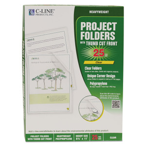 C-Line Specialty Project Folders, Letter Size, Clear, 25/Box (CLI62627) View Product Image