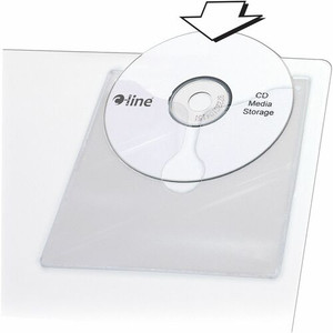 C-Line Self-Adhesive CD/DVD Poly Holders - 1 x CD/DVD Capacity - Clear - Polypropylene Product Image 