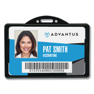 Advantus ID Card Holders, Horizontal, Black 3.68" x 2.38" Holder, 3.38" x 2.13" Insert, 25/Pack (AVT75656) View Product Image
