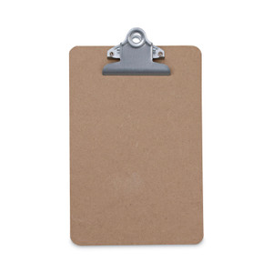 Universal Hardboard Clipboard, 0.75" Clip Capacity, Holds 5 x 8 Sheets, Brown (UNV05610) View Product Image