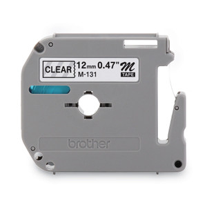 Brother P-Touch M Series Tape Cartridge for P-Touch Labelers, 0.47" x 26.2 ft, Black on Clear View Product Image