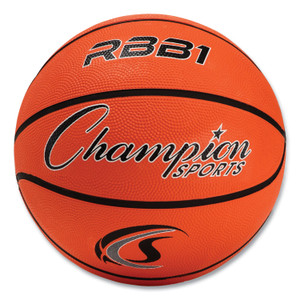 Champion Sports Rubber Sports Ball, For Basketball, No. 7 Size, Official Size, Orange View Product Image