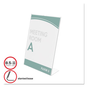 deflecto Superior Image Slanted Sign Holder, Portrait, 8.5 x 11 Insert, Clear (DEF590101) View Product Image