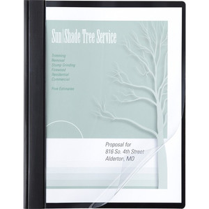 ACCO Letter Report Cover - 1/2" Folder Capacity - 8 1/2" x 11" - 100 Sheets Capacity - Black, Clear Product Image 