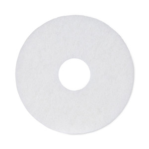 Boardwalk Polishing Floor Pads, 12" Diameter, White, 5/Carton (BWK4012WHI) View Product Image