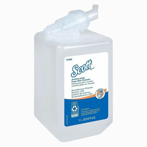 Scott Antimicrobial Foam Skin Cleanser - 1.06 quart - Push Pump Dispenser - Skin - Antibacterial - Clear Product Image 