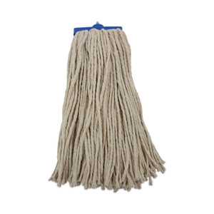 Boardwalk Cut-End Lie-Flat Wet Mop Head, Cotton, 16oz, White, 12/Carton View Product Image