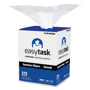 HOSPECO Easy Task A100 Wiper, Center-Pull, 1-Ply, 10 x 12, White, 275 Sheets/Roll with Zipper Bag View Product Image