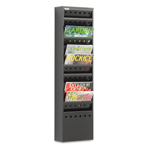 Safco Steel Magazine Rack, 11 Compartments, 10w x 4d x 36.25h, Black (SAF4321BL) View Product Image