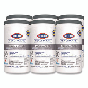 Clorox Healthcare VersaSure Cleaner Disinfectant Wipes, 1-Ply, 6.75 x 8, Fragranced, White, 85/Canister, 6 Canisters/Carton View Product Image