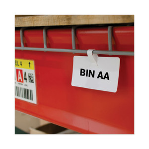 C-Line Wire Rack Shelf Tag, Side Load, 3.5 x 1.5, White, 10/Pack View Product Image