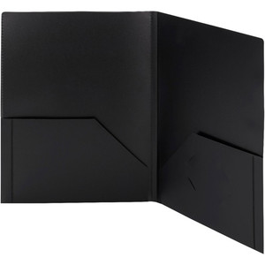 Smead Letter Pocket Folder - 8 1/2" x 11" - 50 Sheets Capacity - 2 Pocket(s) - Polypropylene - Black - (SMD87705) Product Image 