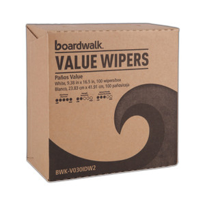 Boardwalk DRC Wipers, 9.33 x 16.5, White, 100 Dispenser Packs, 9 Dispenser Packs/Carton (BWKV030IDW2) View Product Image