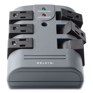 Belkin Pivot Plug Surge Protector, 6 AC Outlets, 1,080 J, Gray View Product Image