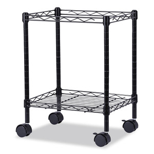 Alera Compact File Cart for Side-to-Side Filing, Metal, 1 Shelf, 1 Bin, 15.25" x 12.38" x 21", Black View Product Image