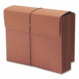 Smead Redrope End Tab Wallets, 5.25" Expansion, 1 Section, Elastic Cord Closure, Straight Tabs, Letter Size, Redrope, 10/Box View Product Image