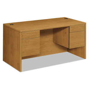HON 10500 Series Double 3/4-Height Pedestal Desk, Left and Right: Box/File, 60" x 30" x 29.5", Harvest (HON10573CC) View Product Image