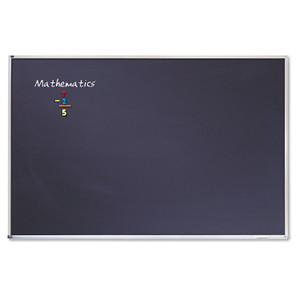 Quartet Porcelain Magnetic Chalkboard, 72 x 48, Black Surface, Silver Aluminum Frame (QRTPCA406B) View Product Image
