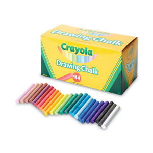 Crayola Colored Drawing Chalk, 3.19" x 0.38" Diameter, Six Each of 24 Assorted Colors, 144 Sticks/Set View Product Image
