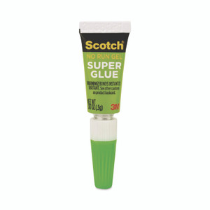 Scotch Single Use Super Glue No-Run Gel, 0.02 oz, Dries Clear, 4/Pack View Product Image