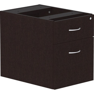 Lorell Essentials Series Box/File Hanging File Cabinet - 21" Height x 16" Width x 22" Depth Pedestal - 2 - Finish: Espresso Product Image 
