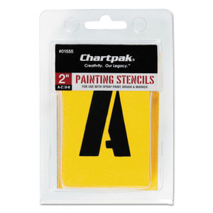 Chartpak Professional Lettering Stencils, Painting Stencil Set, A-Z Set/0-9, 2", Manila, 35/Set (CHA01555) View Product Image