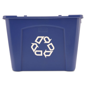 Rubbermaid Commercial Stacking Recycle Bin, 14 gal, Polyethylene, Blue View Product Image