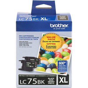 Brother Innobella LC75BK Original Inkjet Ink Cartridge - Black - 2 / Pack - Inkjet - Black Product Image 