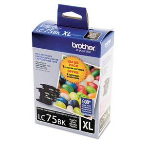 Brother LC752PKS Innobella High-Yield Ink, 600 Page-Yield, Black, 2/Pack View Product Image