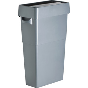 Genuine Joe Waste Container, Space-Saving, 23 Gallon, 20"x11"x30", Gray (GJO60465) Product Image 