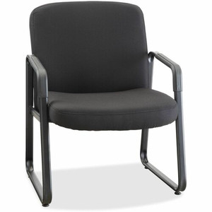 Lorell Big & Tall Upholstered Guest Chair - Black Seat Color - Plywood, Fabric Seat Material - Black Back Color - Plywood, Fabric Back Material - Powder Coated Frame Color Product Image 