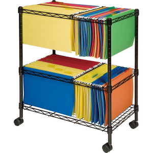 Lorell 2-Tier Wire Mobile File Cart - 4 Casters - (LLR45650) View Product Image