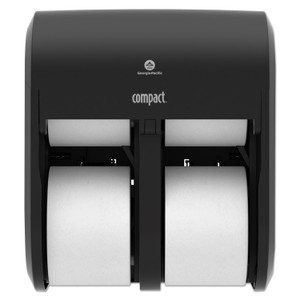 Georgia Pacific Professional Compact Quad Vertical 4-Roll Coreless Dispenser, 11.75 x 6.9 x 13.25, Black (GPC56744A) View Product Image
